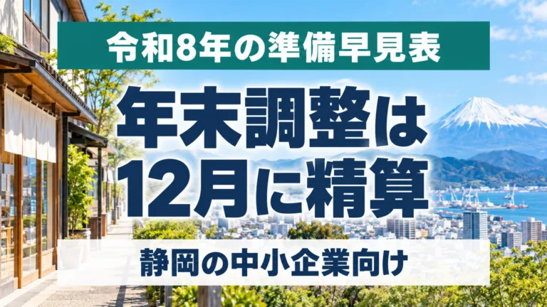 令和8年の年末調整は12月に精算｜静岡の準備早見表