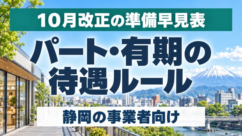パート・有期の待遇ルールが10月改正｜静岡の準備早見表