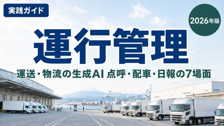 【2026年最新】運送・物流の生成AI活用7場面｜静岡の運行管理