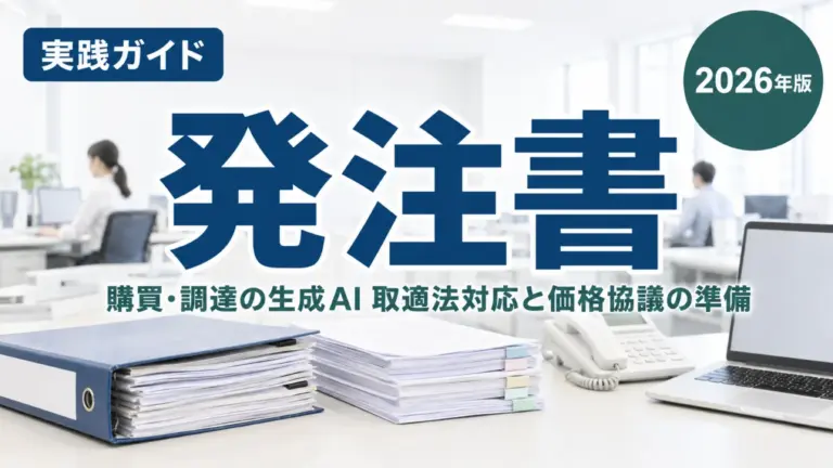 【2026年最新】購買・調達の生成AI｜取適法対応と価格協議の準備
