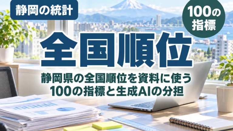 静岡県の全国順位を資料に使う｜100の指標と生成AIの分担
