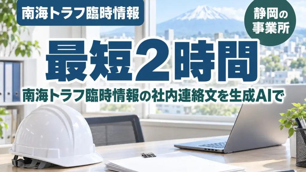 南海トラフ臨時情報の社内連絡文を生成AIで｜静岡の事業所