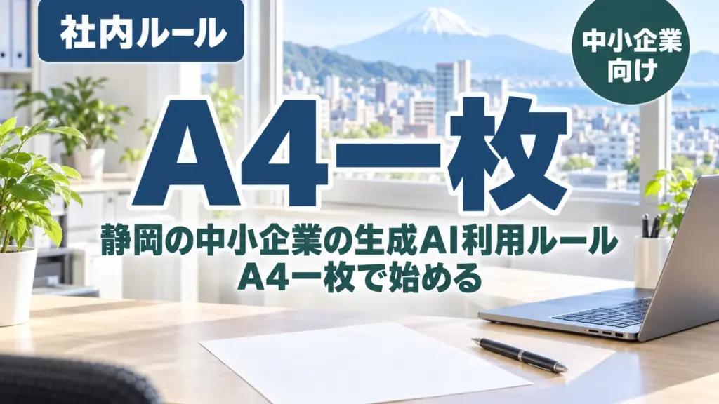 静岡の中小企業の生成AI利用ルール｜A4一枚で始める