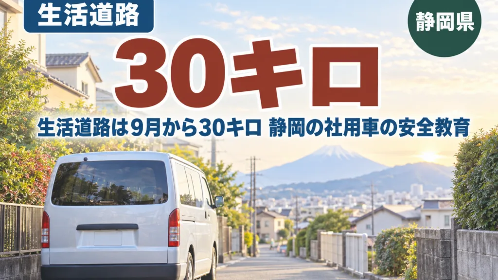 生活道路は9月から30キロ｜静岡の社用車の安全教育