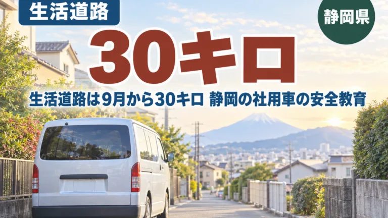 生活道路は9月から30キロ｜静岡の社用車の安全教育