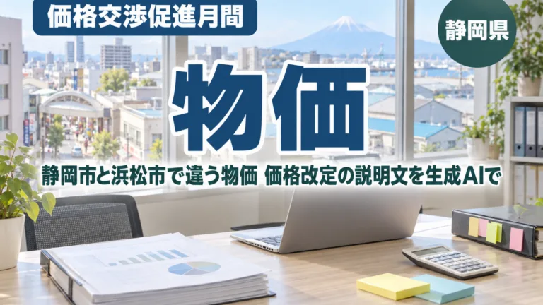 静岡市と浜松市で違う物価｜価格改定の説明文を生成AIで