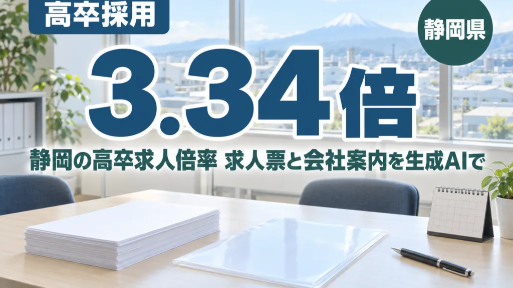 静岡の高卒求人倍率3.34倍｜求人票と会社案内を生成AIで