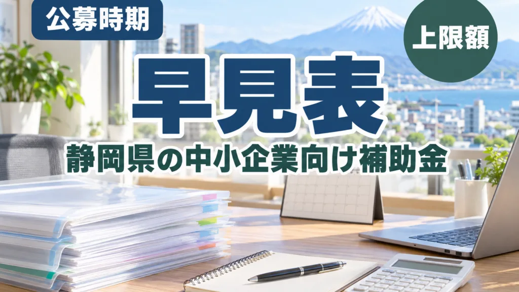 静岡県の中小企業向け補助金早見表｜公募時期と上限額の読み方