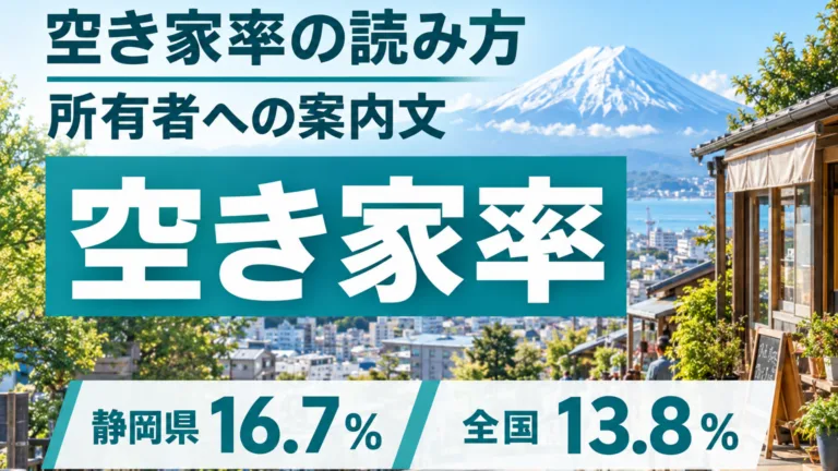 静岡県の空き家率の読み方｜所有者への案内文を生成AIで下書き