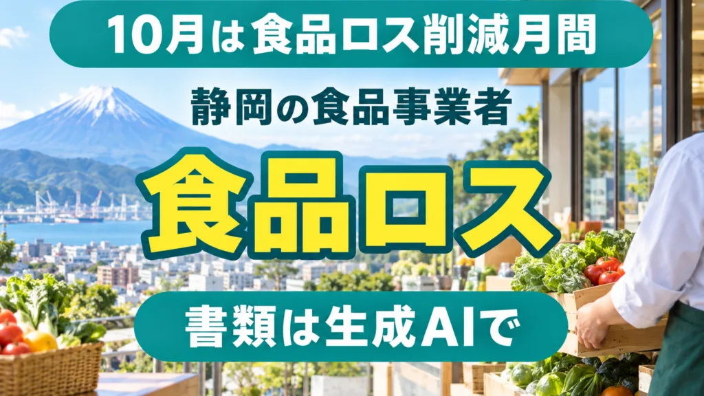 10月は食品ロス削減月間｜静岡の食品事業者の書類を生成AIで