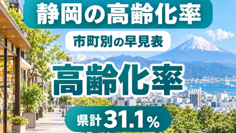 静岡県の高齢化率の早見表｜市町別の差と75歳以上の読み方