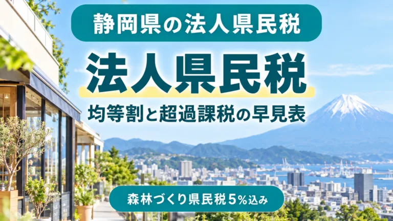 静岡県の法人県民税・法人事業税の早見表｜均等割と超過課税