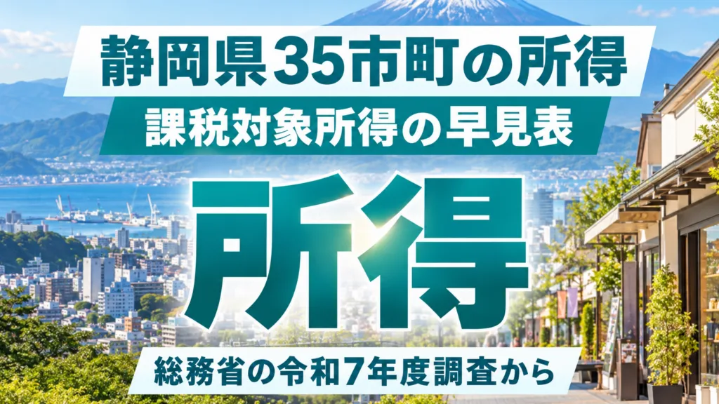 静岡県の市町別所得の早見表｜課税対象所得の順位と読み方