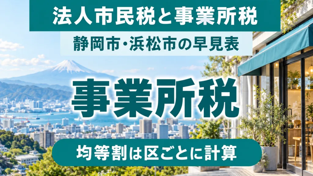 静岡市・浜松市の法人市民税と事業所税の早見表｜均等割と免税点
