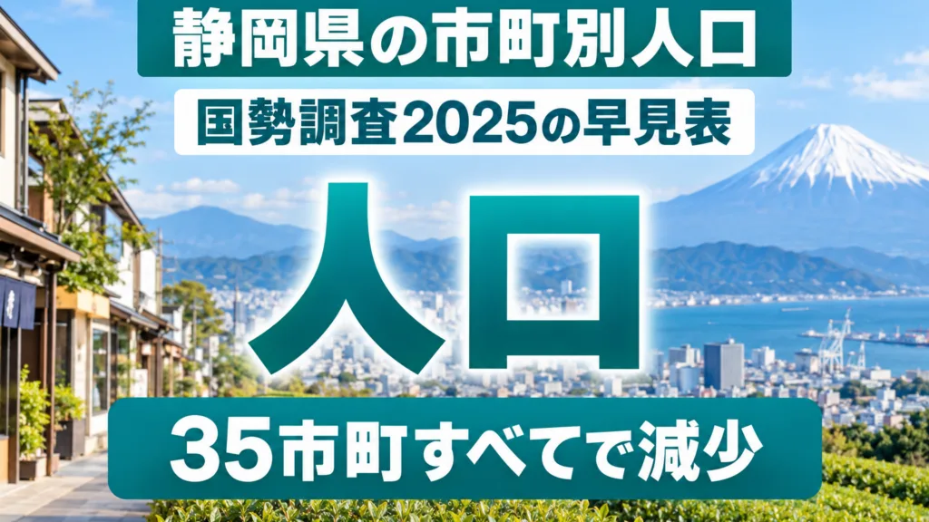 静岡県の市町別人口の早見表｜国勢調査2025の順位と増減