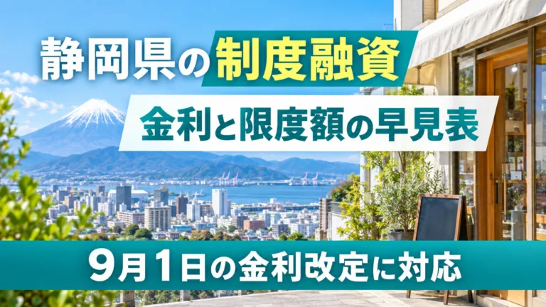 静岡県の制度融資の早見表｜金利・限度額・保証料の読み方