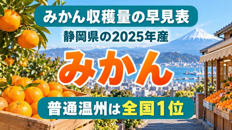 静岡県のみかん収穫量の早見表｜2025年産の順位と普通温州