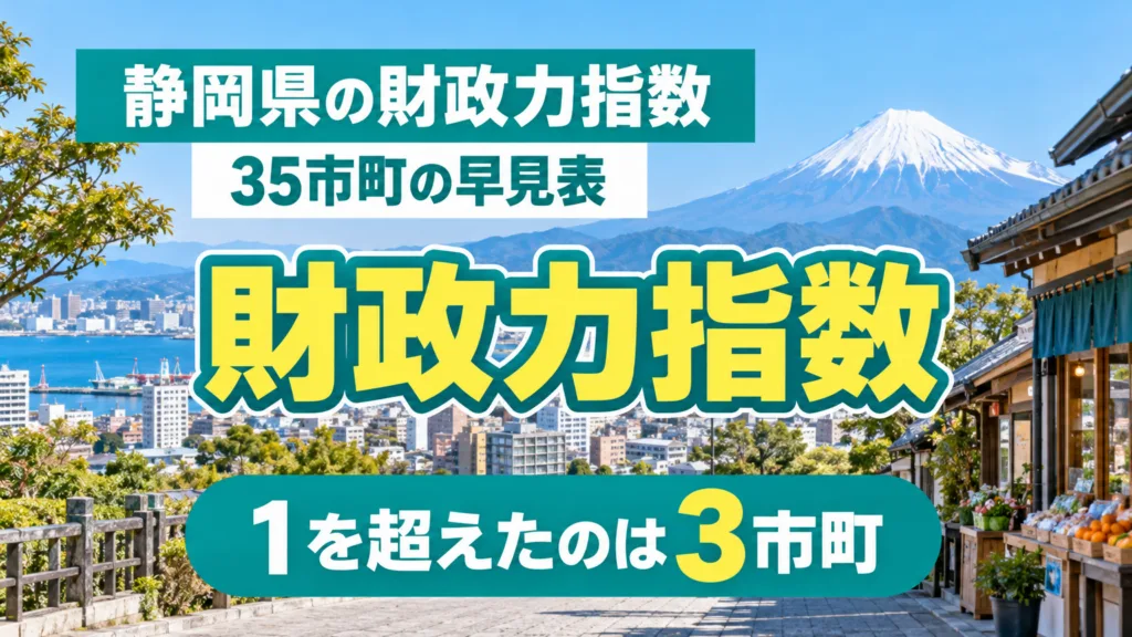 静岡県の財政力指数の早見表｜令和8年度35市町の順位と県の財政