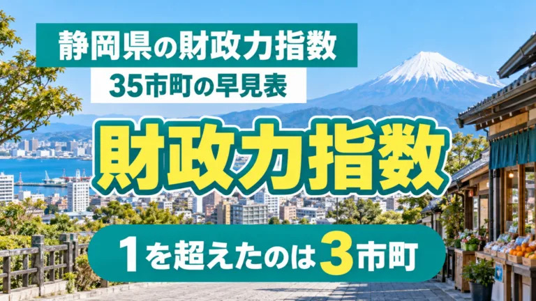 静岡県の財政力指数の早見表｜令和8年度35市町の順位と県の財政