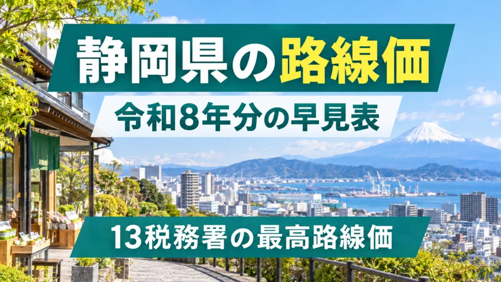 静岡県の路線価の早見表｜令和8年分13税務署の最高路線価と読み方