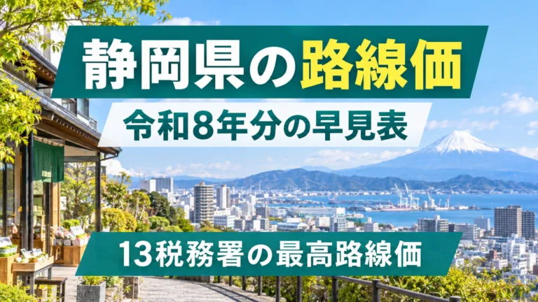 静岡県の路線価の早見表｜令和8年分13税務署の最高路線価と読み方