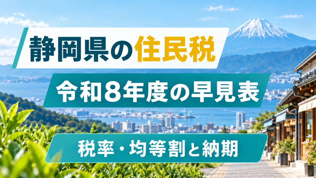 静岡県の住民税の早見表｜令和8年度の税率・均等割と納期