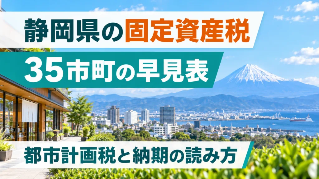 静岡県の固定資産税の早見表｜35市町の都市計画税と読み方