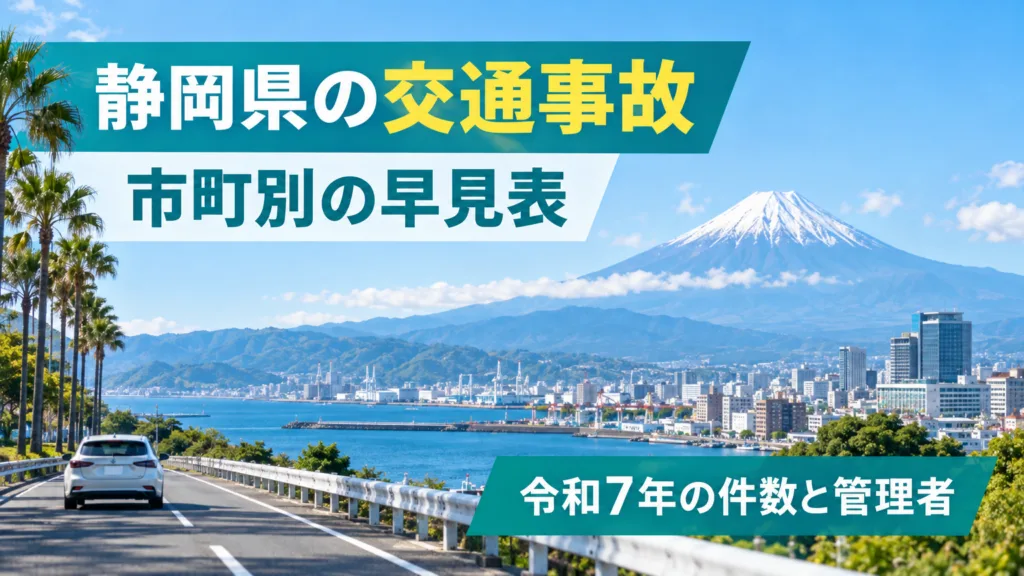 静岡県の交通事故の早見表｜令和7年の市町別件数と安全運転管理者