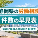 静岡県の労働相談件数の早見表｜令和7年度の内容別と相談先