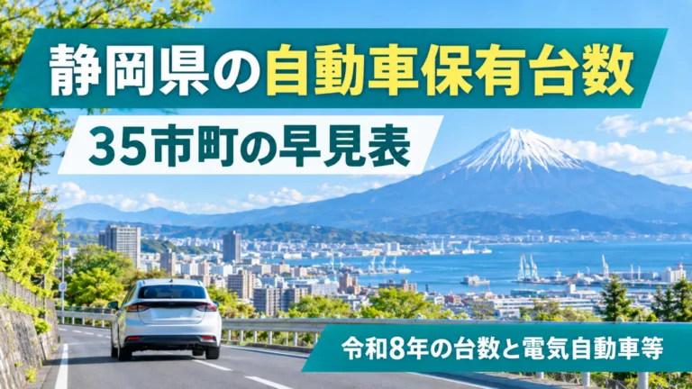 静岡県の自動車保有台数の早見表｜令和8年の35市町と電気自動車等
