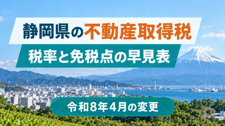 静岡県の不動産取得税の早見表｜税率・免税点と令和8年4月の変更