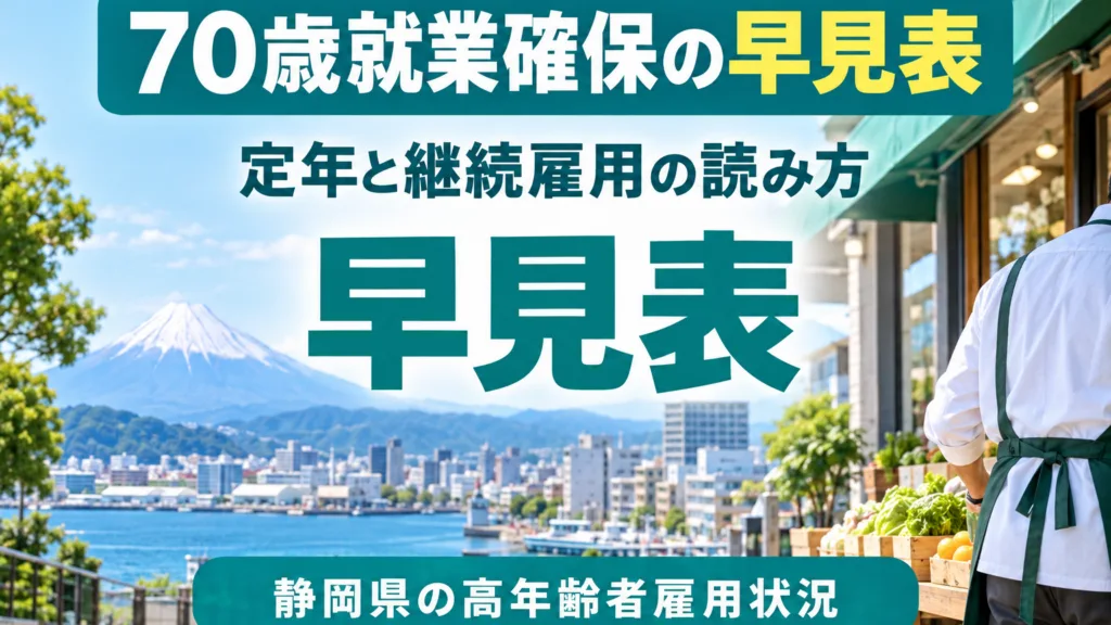 静岡県の70歳就業確保の早見表｜高年齢者雇用状況の読み方