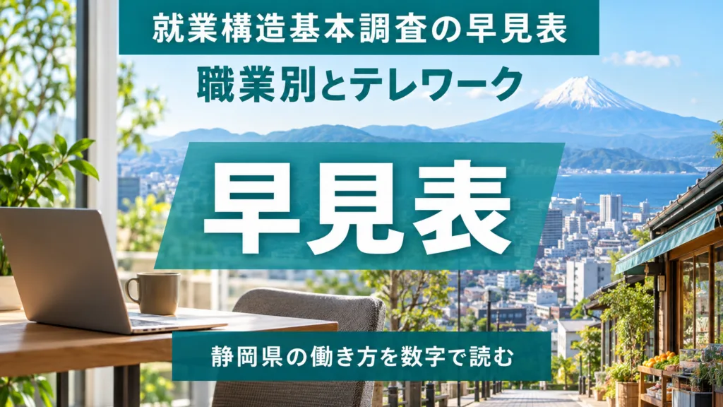 静岡県の就業構造基本調査の早見表｜職業別とテレワークの読み方